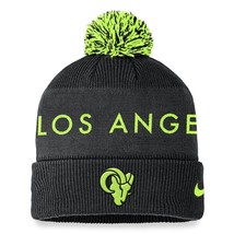 Los Angeles Rams Volt Cuffed Knit Beanie Hat with Pom Men&#39;s NFL Neon Brand New - £65.32 GBP