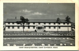 Vtg Cartolina 1940s Camp Headquaters Costruzione - Camp Edwards Massachusetts - £9.64 GBP