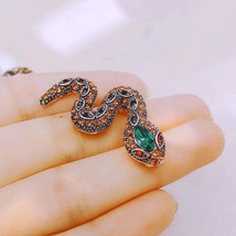Colorful Rhinestone Snake Brooch  Cute Party Accessory - $28.01