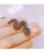 Colorful Rhinestone Snake Brooch  Cute Party Accessory - $38.41 CAD