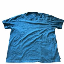 Lands End Men Super-T Shirt 2 XL Short Sleeve Crew Neck Cotton Royal Blue - £7.90 GBP