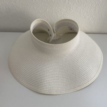 Shade &amp; Shore Women&#39;s White Packable Lightweight Straw Beach Visor Sun HAT NEW! - £10.42 GBP