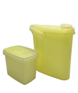 Vintage Tupperware Yellow Beverage Buddy 587 2-Qt Pitcher Pour Seal &amp; Ha... - £9.51 GBP