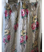 Dove gray Floral Nubby  Barkcloth 1940s  Vintage Fabric Drape 4 Avail - £78.63 GBP