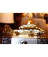 Handmade Bronze Fish Statue Brass Sculpture V... - $650.00