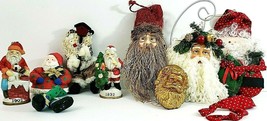 Vintage Santa Claus Figurines Christmas Decorations 4&quot; To 9.5&quot; Set Of 8 - $14.95