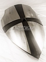 Hand-Forged Medieval Cross Shield - Battle-Ready Steel - £107.41 GBP