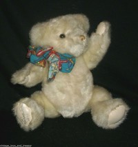 Vintage 1990 Gund White Gold Jointed Teddy Bear Stuffed Animal Plush 1087 / 2800 - £26.12 GBP