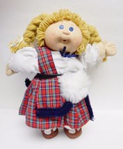 Cabbage Patch Doll W Plaid Kilt Faux Fur Outfit Diaper &#39;82 Xavier Roberts Vtg - £63.08 GBP