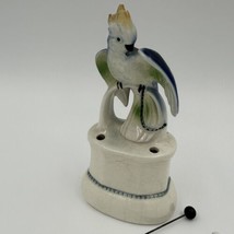 Vintage Porcelain Parrot Bird Hat Pin Holder - Germany - £17.57 GBP