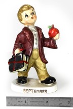 Vintage Lefton September School Birthday Boy Figurine #2300 (Circa 1960&#39;s) - £14.43 GBP