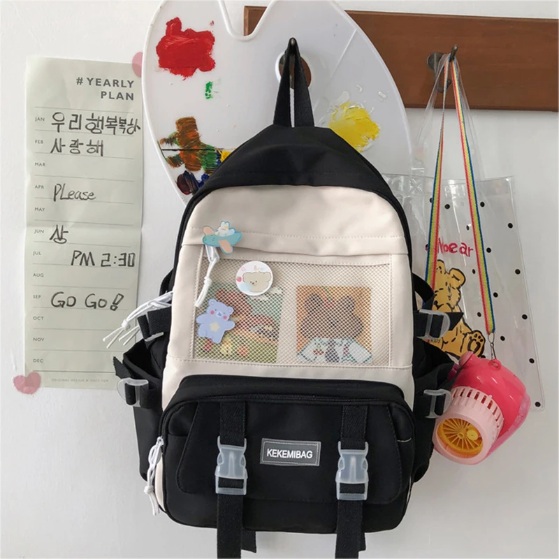 Fashion Women Backpack Kawaii Waterproof Travel Mochila for Girl School Bag Blac - $95.75