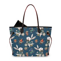 Bunny in Green Wonderland Leather Tote Handbag with Removable Coin Purse - £31.96 GBP