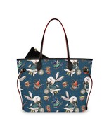 Bunny in Green Wonderland Leather Tote Handbag with Removable Coin Purse - £31.46 GBP