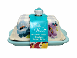 Pioneer Woman Sweet Romance Blossoms Double Butter Dish Ceramic NEW - £10.23 GBP
