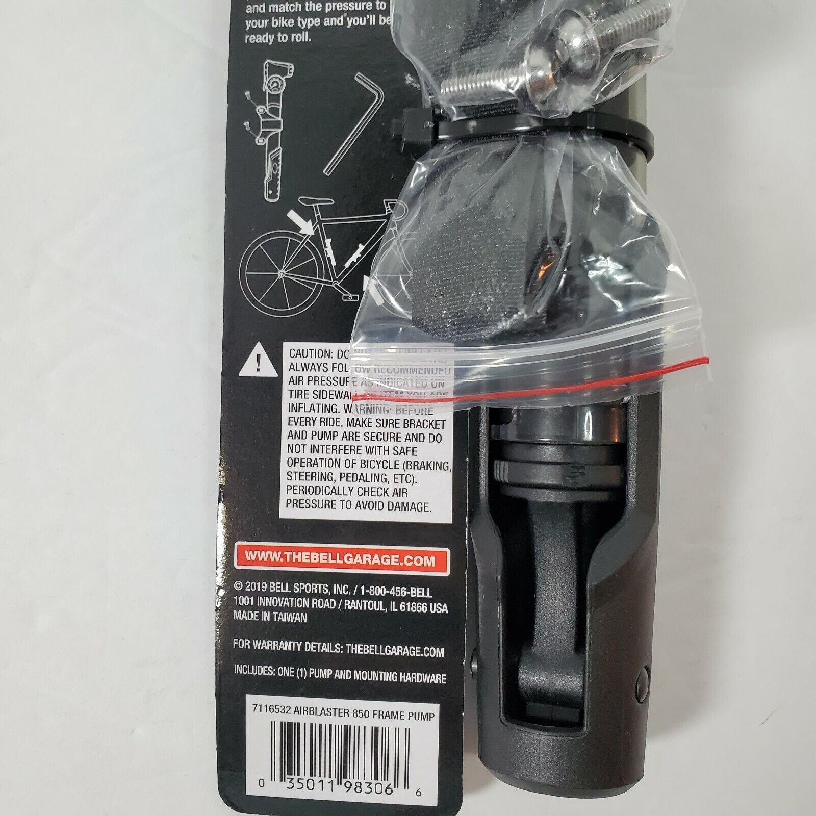 Bell AIRBLASTER 850 Dual Stage Frame Pump Tire Gauge Bicycle Bike Smart Valve