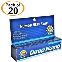 LOT of 20 Tubes x 10g DEEP NUMB Skin Numbing Cream Tattoo Piercings Waxing Laser - £93.81 GBP