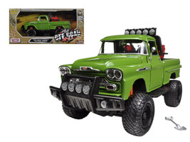 1958 Chevrolet Apache Fleetside Pickup Truck Off Road Green 1/24 Diecast Model M - £37.95 GBP