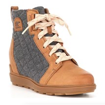 SOREL Evie II NW Lace Up Wedge Wateproof Boots | Womens 8.5 Gray Brown NEW - $65.45