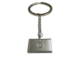 Silver Toned Etched Tunisia Flag Pendant Keychain - £27.90 GBP