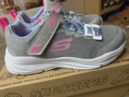 Skechers Kids Power Jams Everyday Bestie Light Grey Size 1 NIB Tennis Shoes - £22.18 GBP