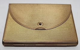 Vintage Coty Metal Compact Makeup Case Mirror Purse Gold Tone - Made in USA - £27.08 GBP