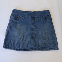 S.C. & Co. Denim Skort Women’s Blue Size Large Pull-On Stretch Mini Denim Skirt image 15