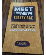 Potbelly Sandwich Works 2000s New Turkey Rae Promotional Sign 22&quot; X 37&quot; - $624.37 CAD