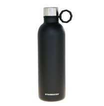 Starbucks 20 Oz Water Bottle Matte Black Rubber Hook Stainless Steel Thermos - £30.35 GBP