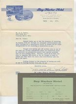 Bay Harbor Hotel &amp; Yacht Club Letter &amp; Rate Card Miami Beach Florida 1956 - $37.62