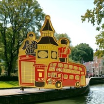 I Love London Gold Metal Refrigerator Magnet Travel Souvenir  - £10.93 GBP