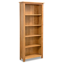 Solid Oak Wood Tall 5-Tier Wooden Bookcase Bookshelf Shelving Storage Rustic  - £191.88 GBP