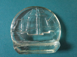 Blenko Sailing Ship Glass Bookends Mid Century - A Pair 6 X 6&quot; ORIG [GL8] - £66.03 GBP