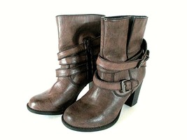 Crown Vintage Brown Harness Buckle Zip Ankle Boots Shoes Women&#39;s 6.5 M (... - $28.22