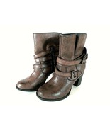Crown Vintage Brown Harness Buckle Zip Ankle Boots Shoes Women&#39;s 6.5 M (... - £22.49 GBP