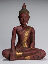 Antik Khmer Stil Se Asien Sitzender Holz Erleuchtung Buddhistischer Statue - - £490.43 GBP