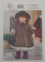 VOGUE CRAFT PATTERN #7007 18&quot; VOGUE DOLL COLLECTION OLIVIA FULL FACE UNC... - £11.55 GBP