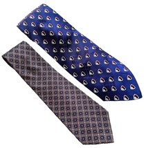 Vintage Polo by Ralph Lauren 90s Purple Red Geometric 2 100% Silk Neckti... - $27.32