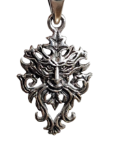 Greenman Necklace Pendant 925 Silver Man of the Woods Herne 18&quot; Pagan Boho Boxed - £26.70 GBP