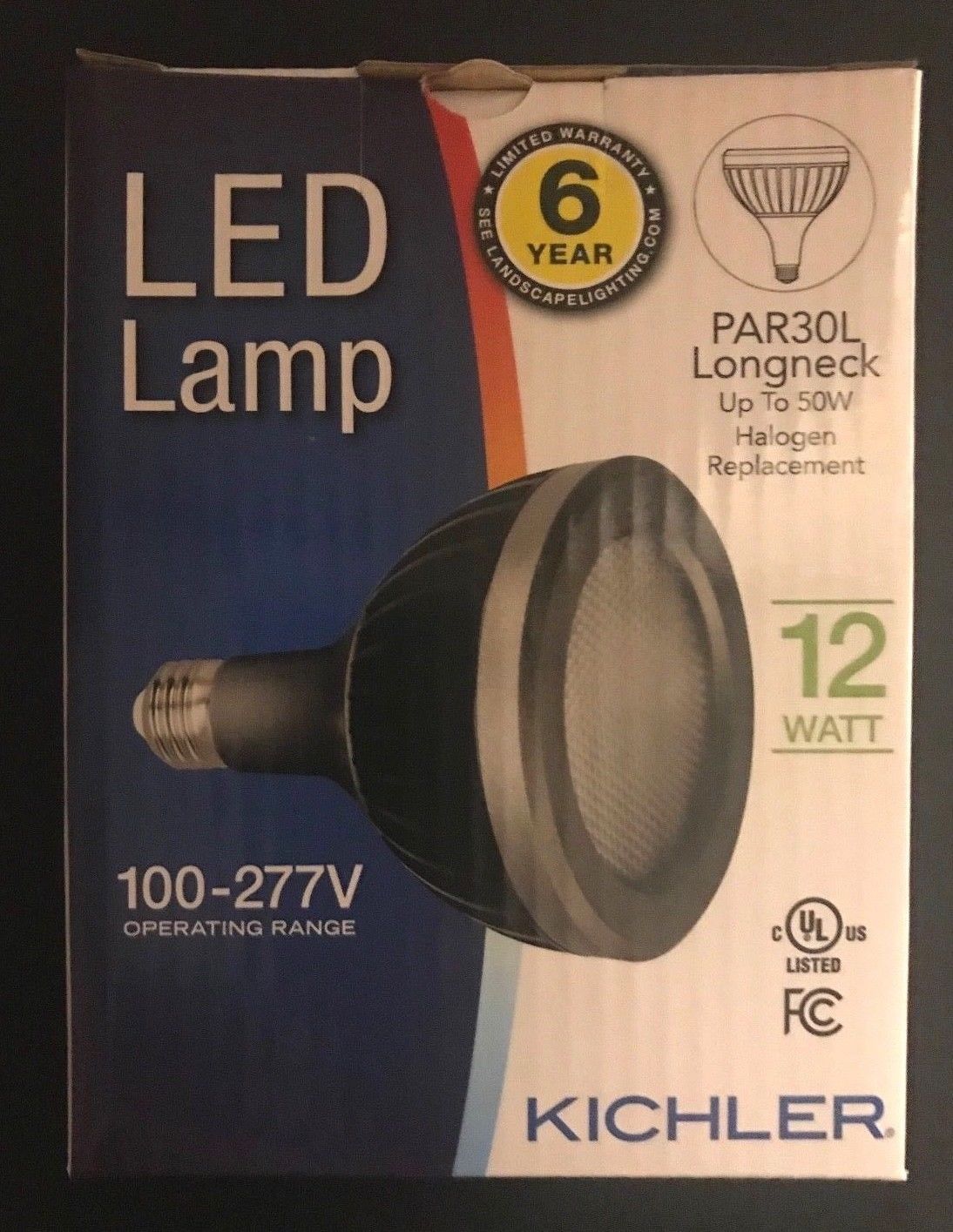 KICHLER  18112 LED PAR30 12W 120V 25 Deg Wide Spot Wet 3000K Bulb New In Box - $18.70
