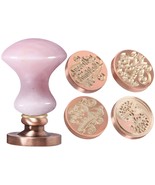 Wax Seal Stamp Kit, Rose Quartz Crystal Handle With 4 Wax Seal Stamps He... - £45.50 GBP