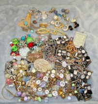 Vintage Now Estate JUNK DRAWER Jewelry Lot Harvest Craft Fix LBS J6 - $19.80