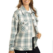 Boston Trader Women&#39;s Plus XXL Green Plaid Shirt Jacket Shacket NWT - $17.99