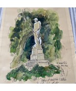 Pencil &amp; Watercolor Art Work San Francisco Artist Michel Kady 1966 - $377.55 CAD