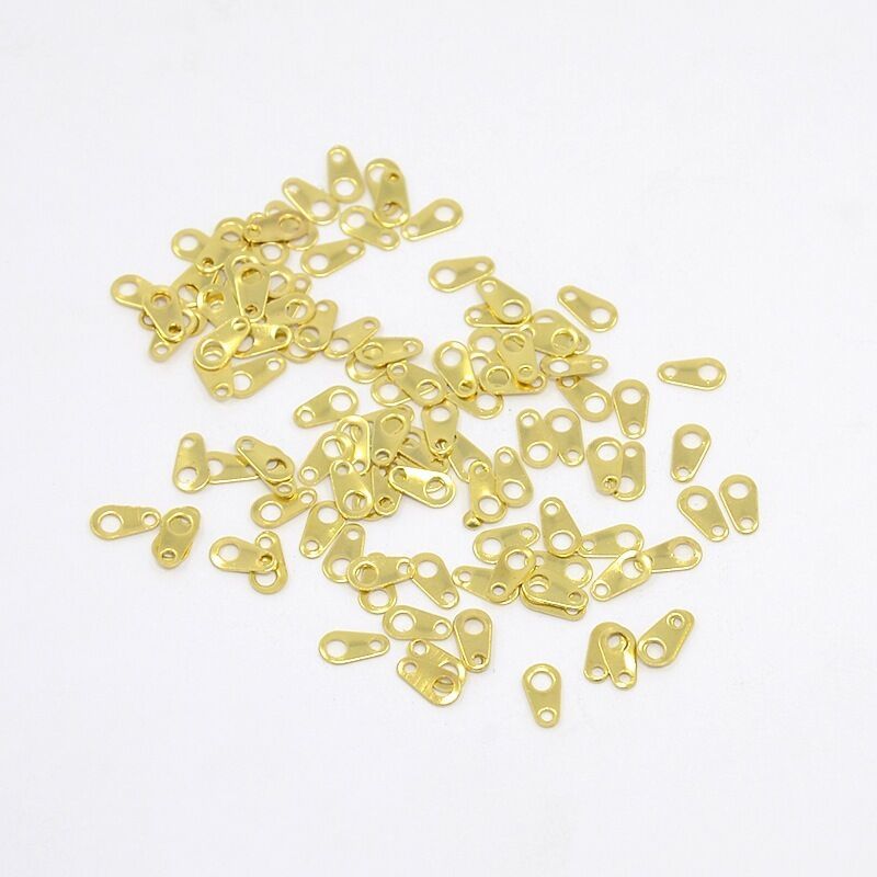 50 Chain Tabs Gold Necklace Ends Bracelet Ends Connectors Hook  - $1.20