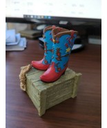vintage 1995 San Francisco Music Box Co. music box, western cowboy boots - $39.60