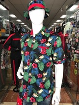 Men&#39;s Hawaiian Black Short Sleeve Button Down Shirt &amp; Bucket Hat - $79.00