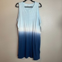 Old Navy Sleeveless Midi Dress Plus Size 2X Tie Neck Blue White Cotton B... - $15.00