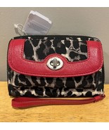 Coach Animal Cheetah Print Red Wristlet NEW F49488 Park Universal Zip - $134.46 CAD