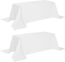 Classic White Tablecloth 90x156 White Table Clothes for 8 Foot Rectangle Tables  - £37.36 GBP